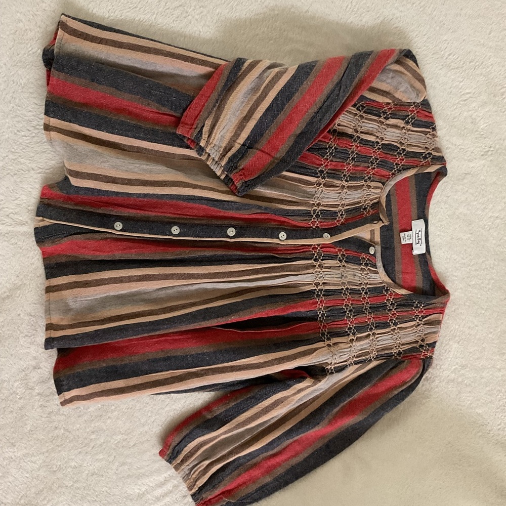 Myra Bag Red and Black Striped Top